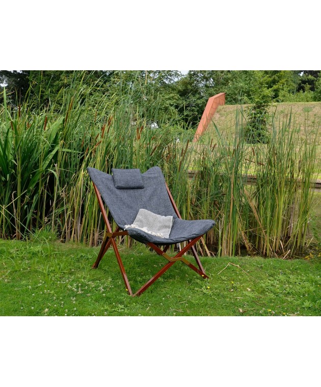 ΈΠΙΠΛΑ ΚΉΠΟΥ & ΒΕΡΆΝΤΑΣ BUTTERFLY CHAIR MIXED GREY LESLI LIVING 42448 Πολυθρόνες