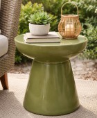 ΈΠΙΠΛΑ ΚΉΠΟΥ & ΒΕΡΆΝΤΑΣ SIDE TABLE VEI MGO GREEN Ψ40X40CM