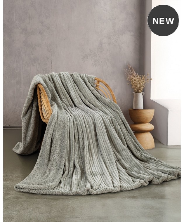  Κουβέρτα Fleece Υπέρδιπλη Jollein Grey (220x240), Rythmos Home Κουβέρτες Fleece Υπέρδιπλες