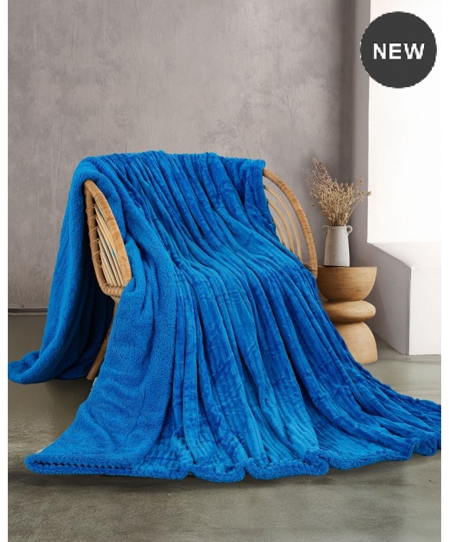  Κουβέρτα Fleece Υπέρδιπλη Jollein Blue (220x240), Rythmos Home Κουβέρτες Fleece Υπέρδιπλες