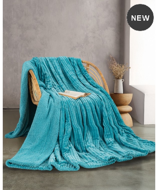  Κουβέρτα Fleece Υπέρδιπλη Jollein Turquoise (220x240), Rythmos Home Κουβέρτες Fleece Υπέρδιπλες