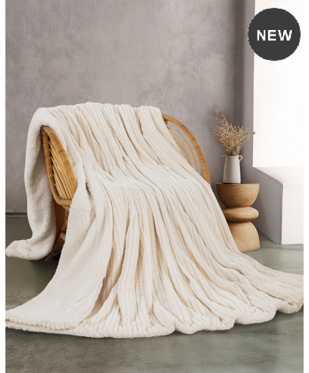  Κουβέρτα Fleece Υπέρδιπλη Jollein Ecru (220x240), Rythmos Home Κουβέρτες Fleece Υπέρδιπλες