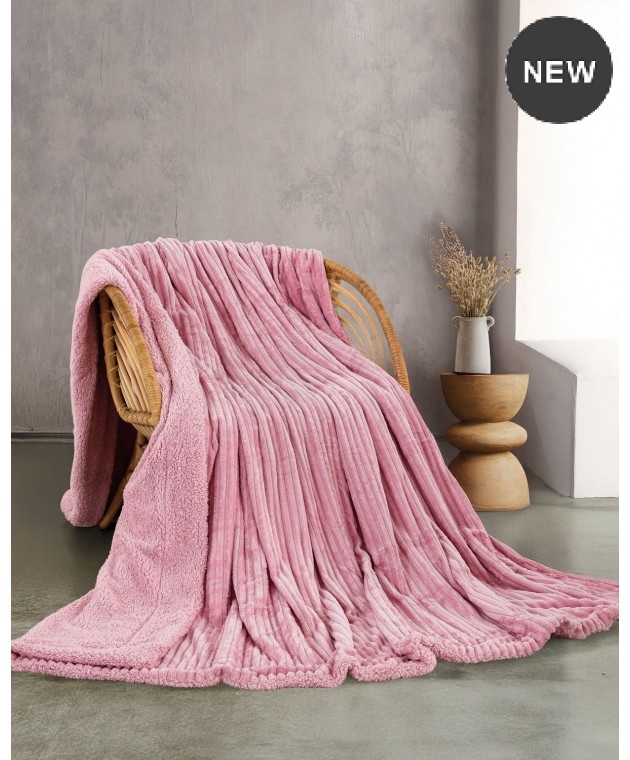  Κουβέρτα Fleece Υπέρδιπλη Jollein Pink (220x240), Rythmos Home Κουβέρτες Fleece Υπέρδιπλες