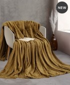  Κουβέρτα Fleece Υπέρδιπλη Harmonie Gold (220x240), Rythmos Home Κουβέρτες Fleece Υπέρδιπλες