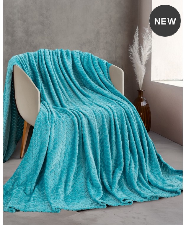  Κουβέρτα Fleece Υπέρδιπλη Harmonie Turquoise (220x240), Rythmos Home Κουβέρτες Fleece Υπέρδιπλες