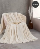  Κουβέρτα Fleece Υπέρδιπλη Harmonie Ecru (220x240), Rythmos Home Κουβέρτες Fleece Υπέρδιπλες