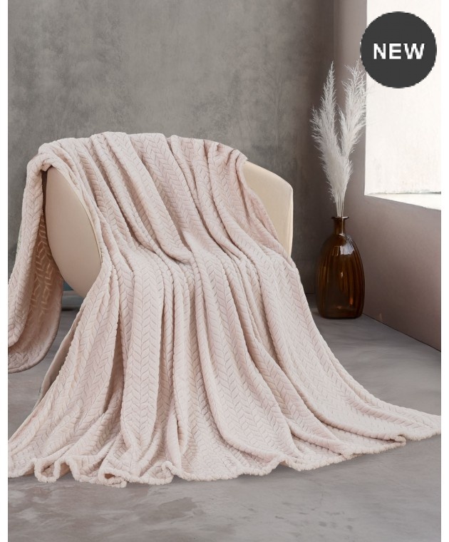  Κουβέρτα Fleece Υπέρδιπλη Harmonie Beige (220x240), Rythmos Home Κουβέρτες Fleece Υπέρδιπλες