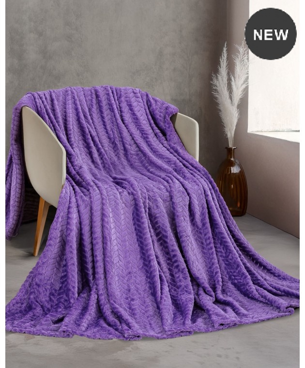  Κουβέρτα Fleece Υπέρδιπλη Harmonie Purple (220x240), Rythmos Home Κουβέρτες Fleece Υπέρδιπλες
