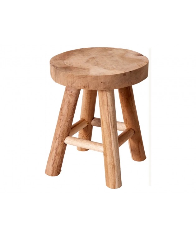 ΣΚΑΜΠΌ STOOL TEAKWOOD ROUND Σκαμπό