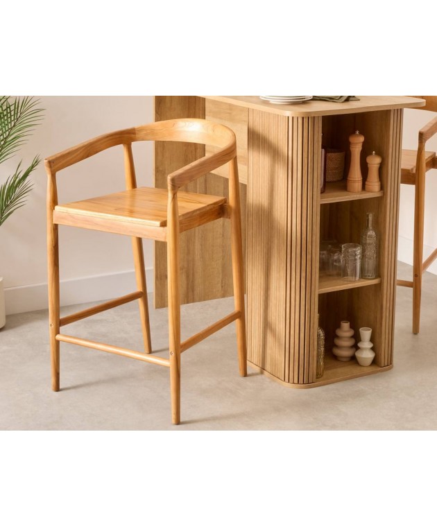 MIYAKO TEAK BAR STOOL SH70 ATMOSPHERA 207342A Σκαμπό