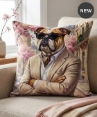 Διακοσμητική μαξιλαροθήκη (45Χ45) English Bulldog 101326, KELMA Μαξιλαροθήκες