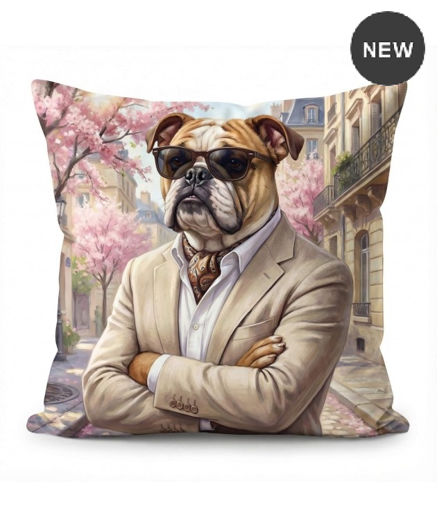 Διακοσμητική μαξιλαροθήκη (45Χ45) English Bulldog 101326, KELMA Μαξιλαροθήκες