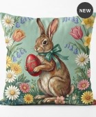 Διακοσμητική μαξιλαροθήκη (45Χ45) Garden Bloom Bunny 109625, KELMA Μαξιλαράκια Πασχαλινά