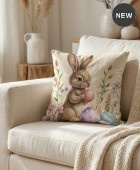 Διακοσμητική μαξιλαροθήκη (45Χ45) Pastel Egg Bunny 109825, KELMA Μαξιλαράκια Πασχαλινά