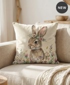Διακοσμητική μαξιλαροθήκη (45Χ45) Bloom Bunny 109925, KELMA Μαξιλαράκια Πασχαλινά