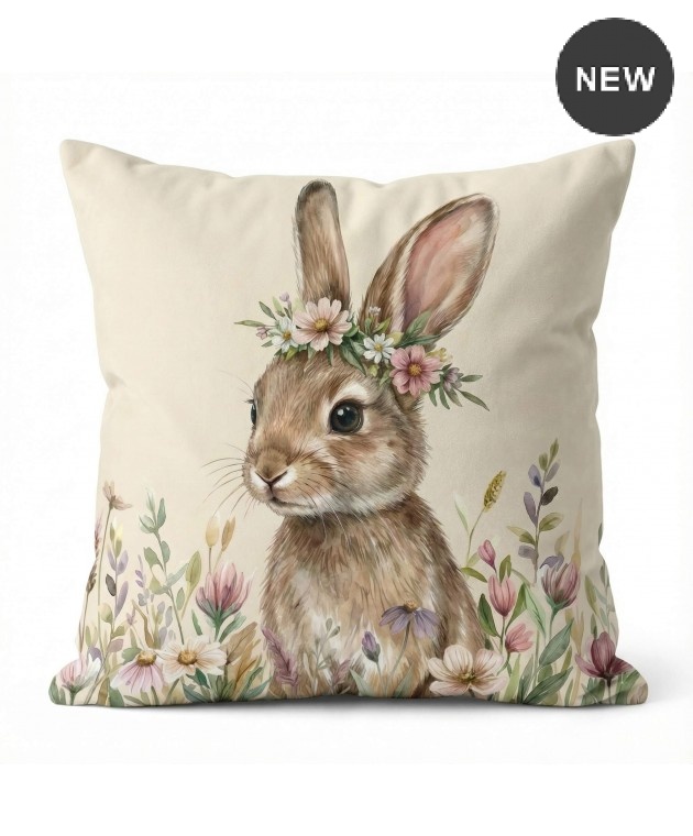 Διακοσμητική μαξιλαροθήκη (45Χ45) Bloom Bunny 109925, KELMA Μαξιλαράκια Πασχαλινά
