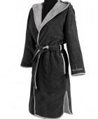 Μπουρνούζι New Comfy Black με κουκούλα Large Μπουρνούζια