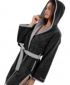 Μπουρνούζι New Comfy Black με κουκούλα Medium Μπουρνούζια