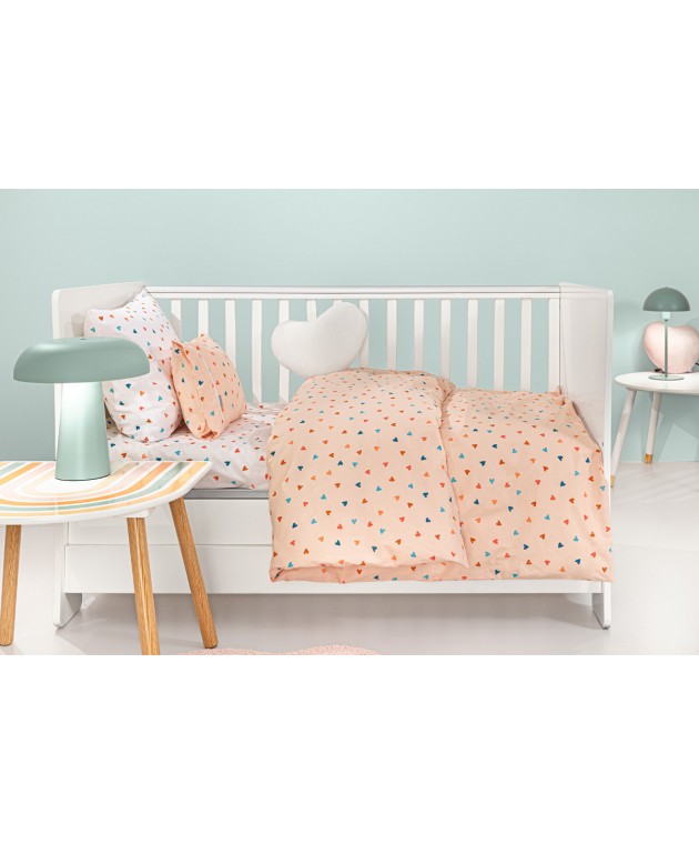 Σετ 3τμχ Βρεφικά Σεντόνια Amore Salmon 115X170 Βρεφικά Σετ Σεντόνια