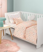 Σετ 3τμχ Βρεφικά Σεντόνια Amore Salmon 115X170 Βρεφικά Σετ Σεντόνια
