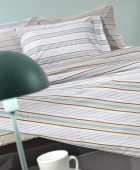 Σετ 4τμχ Σεντόνια Pinstripe Natural με Λάστιχο 170x200+32 Σεντόνια Υπέρδιπλα