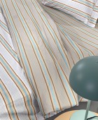 Σετ 4τμχ Σεντόνια Pinstripe Natural με Λάστιχο 170x200+32 Σεντόνια Υπέρδιπλα