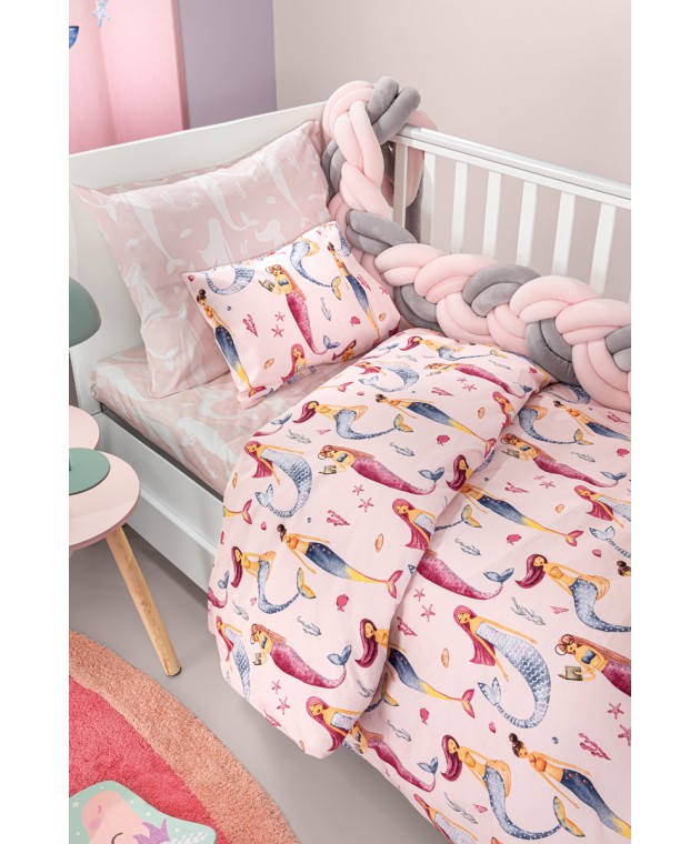 Σετ 3τμχ Βρεφικά Σεντόνια Merida Pink 115Χ170 Βρεφικά Σετ Σεντόνια