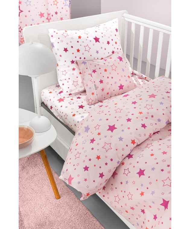 Σετ 3τμχ Βρεφικά Σεντόνια Starland Pink 115Χ170 Βρεφικά Σετ Σεντόνια