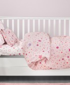 Σετ 3τμχ Βρεφικά Σεντόνια Starland Pink 115Χ170 Βρεφικά Σετ Σεντόνια