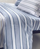 Σετ 4τμχ Σεντόνια Pinstripe Denim με Λάστιχο 170x200+32 Σεντόνια Υπέρδιπλα