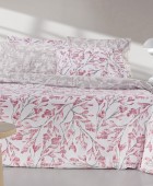 Σετ 4τμχ Σεντόνια Ortega Old Pink με Λάστιχο 170Χ200+32 Σεντόνια Υπέρδιπλα