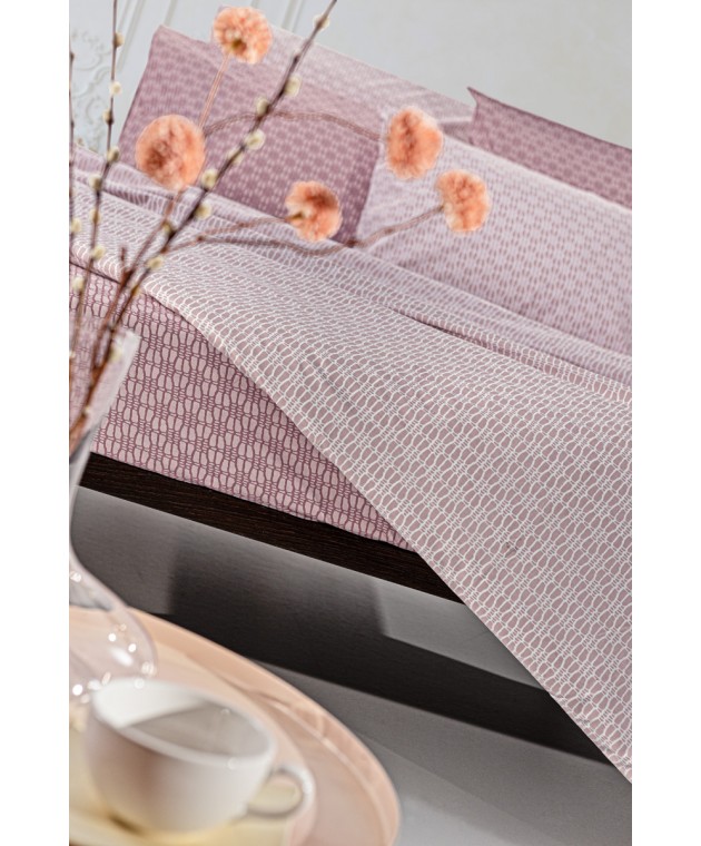 Σετ 4τμχ Σεντόνια Sandy Old Pink με Λάστιχο 170x200+32 Σεντόνια Υπέρδιπλα
