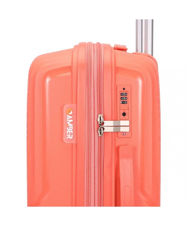 Βαλίτσα Μεσαία Με Προέκταση AMBER 65cm Peachy Red AM1017 Μεσαίες