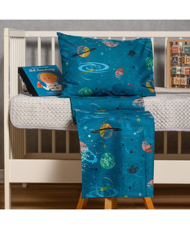 ΣΕΤ ΣΕΝΤΟΝΙΑ ΚΟΥΝΙΑΣ INTERSTELLAR PETROL BABY LINE (120X170) Βρεφικά Σετ Σεντόνια