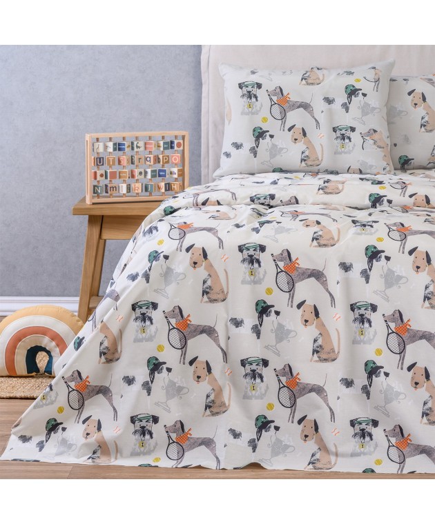 ΣΕΤ ΣΕΝΤΟΝΙΑ ΜΟΝΑ (Λ) DOGGY KIDS LINE (100X200+32) Μονά