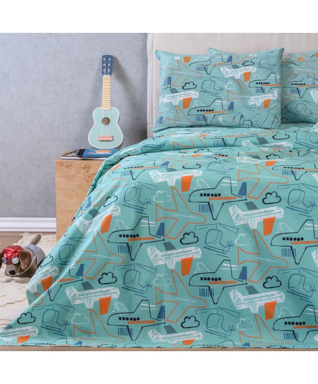 ΣΕΤ ΣΕΝΤΟΝΙΑ ΜΟΝΑ (Λ) PLANEUR KIDS LINE (100X200+32) Μονά