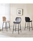 DYLAN BEIGE VELVET ΥΦΑΣΜΑ 65εκ. ΣΚΑΜΠΟ ΜΕΤΑΛΛΙΚΟ 46X45X65-95εκ. Σκαμπό