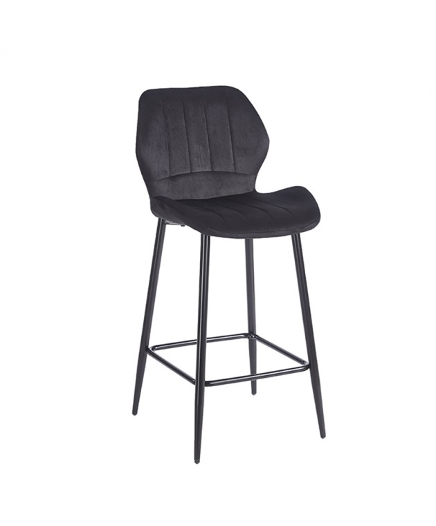 DYLAN BLACK VELVET ΥΦΑΣΜΑ 65εκ. ΣΚΑΜΠΟ ΜΕΤΑΛΛΙΚΟ 46X45X65-95εκ. Σκαμπό