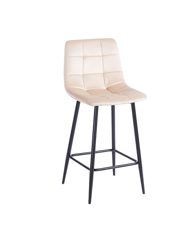 NORA BEIGE VELVET ΥΦΑΣΜΑ 65εκ. ΣΚΑΜΠΟ ΜΕΤΑΛΛΙΚΟ 45X41X65-99εκ. Σκαμπό