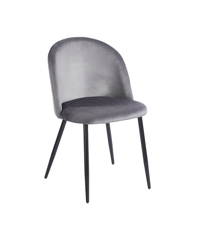 RIO GREY VELVET ΥΦΑΣΜΑ ΚΑΡΕΚΛΑ ΜΕΤΑΛΛΙΚΗ 50X52X81εκ. Καρέκλες