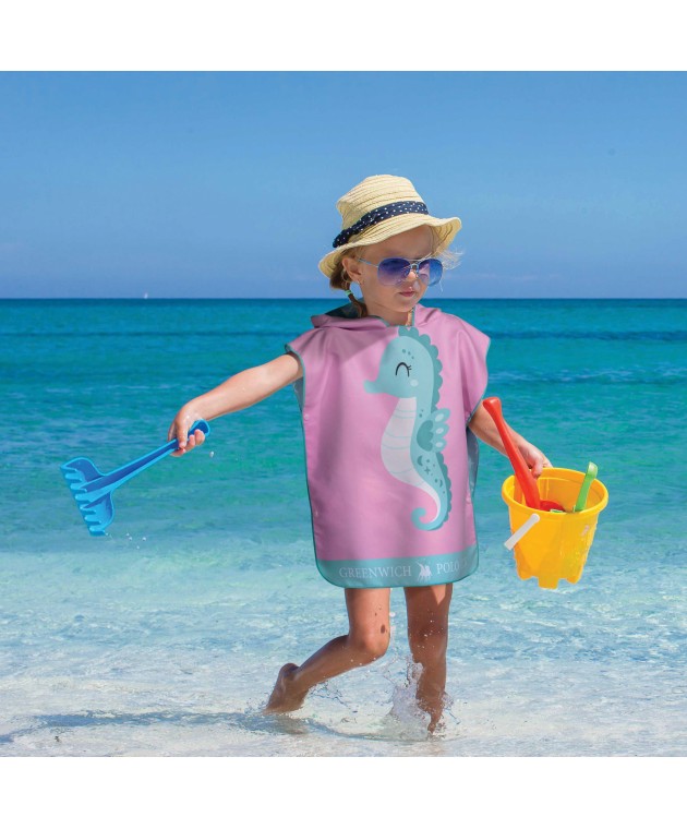 GREENWICH POLO CLUB JUNIOR ΠΟΝΤΣΟ ΘΑΛΑΣΣΗΣ 50Χ115 4176 MINT, PINK ΝΕΕΣ ΑΦΙΞΕΙΣ