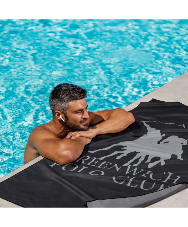 GREENWICH POLO CLUB ΠΕΤΣΕΤΑ ΘΑΛΑΣΣΗΣ 80Χ170 ESSENTIAL 5214 BLACK, GREY Πετσέτες Θαλάσσης 