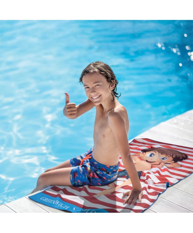 GREENWICH POLO CLUB JUNIOR ΠΕΤΣΕΤΑ ΘΑΛΑΣΣΗΣ 70Χ140 4181 BLUE, RED Πετσέτες Θαλάσσης Παιδικές