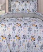 GREENWICH POLO CLUB ΣΕΤ ΠΑΠΛΩΜΑΤΟΘΗΚΗ ΜΟΝΗ 8861 CREAM, GREY 160Χ240 Παιδικές Παπλωματοθήκες
