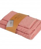 DAS HOME ΣΕΤ ΠΕΤΣΕΤΕΣ 3ΤΕΜΑΧΙΩΝ BEST 0883 PINK Σετ πετσέτες Mπάνιου