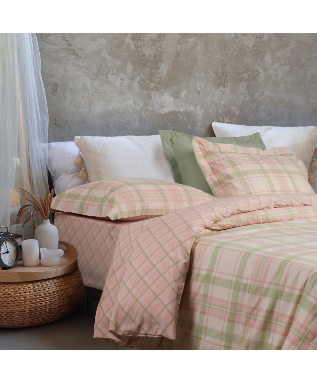 DAS HOME ΣΕΤ ΣΕΝΤΟΝΙΑ ΜΟΝΑ ΜΕ ΛΑΣΤΙΧΟ CASUAL 5443 MINT, PINK 120X200+35 Σεντόνια Μονά