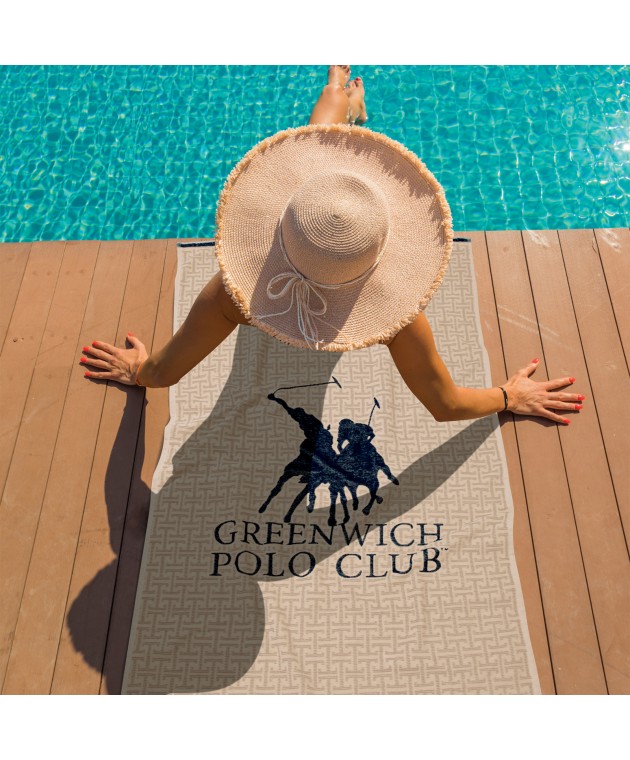 GREENWICH POLO CLUB ΠΕΤΣΕΤΑ ΘΑΛΑΣΣΗΣ 90Χ180 ESSENTIAL 5226 BLUE, TAUPE Πετσέτες Θαλάσσης 