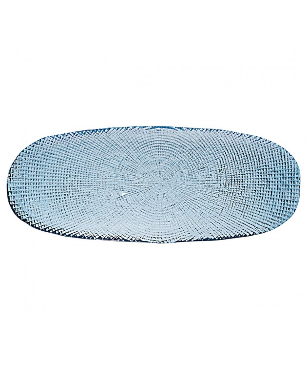 ESTIA ΔΙΣΚΟΣ ΣΕΡΒΙΡΙΣΜΑΤΟΣ  ROCHE ΓΥΑΛΙΝΟΣ 42x17x2cm ΜΠΛΕ Πιατέλες