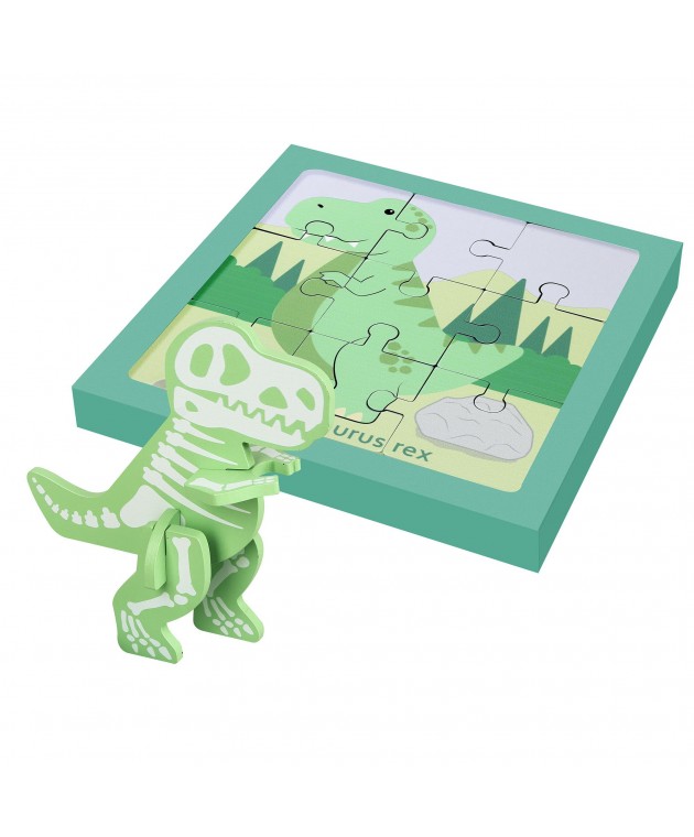 Σετ 2 Παζλ T-Rex Dinosaurs Orange Tree Toys (FSC®) 