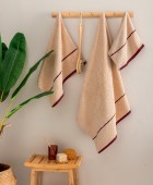 Σετ Πετσέτες (30X50, 50X90, 70X140) FIVI BEIGE Σετ πετσέτες Mπάνιου